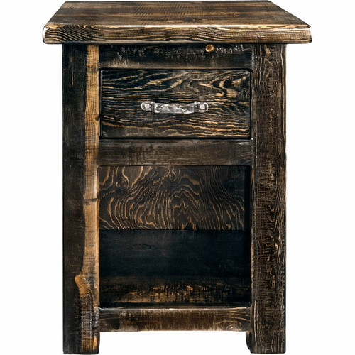 Lima Live Edge 25 Inch Nightstand with Iron