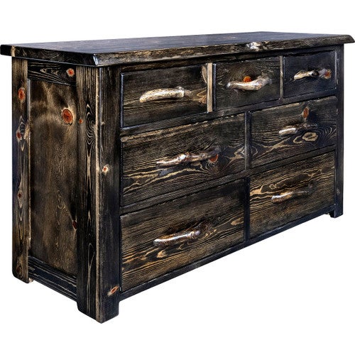 Lima Live Edge 7 Drawer Dresser - Jacobean Stain