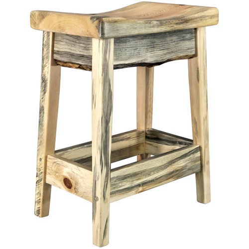 Lima Counter Height Saddle Barstool - Clear Lacquer