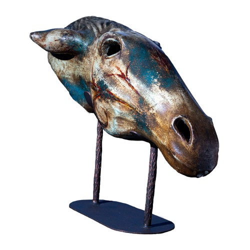 Turquoise Horse Head Sculpture