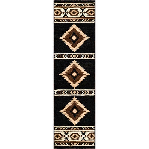 Hacienda Black Rug - 2 x 7