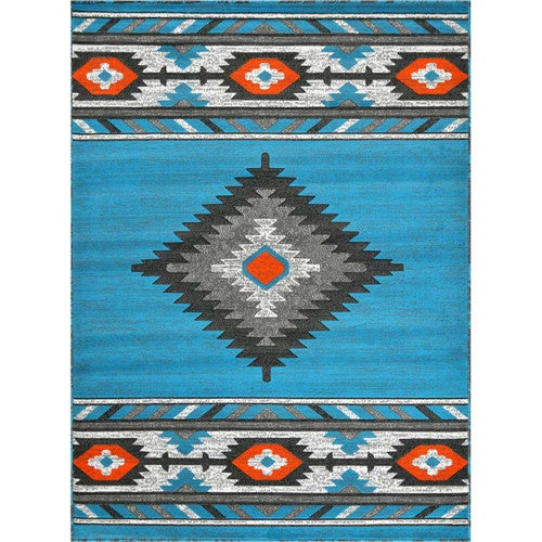 Hacienda Sky Blue Rug - 2 x 3