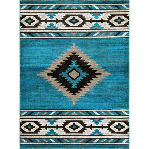 Hacienda Turquoise Rug - 5 x 7
