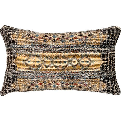 Tribal Stripes Oblong Accent Pillow - Black