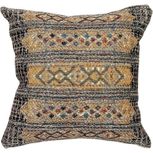 Tribal Stripes Square Accent Pillow - Black