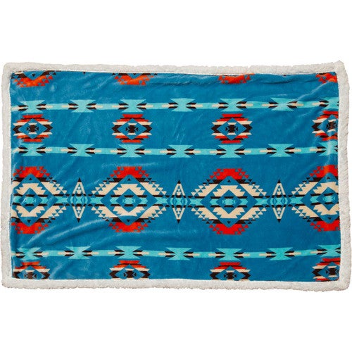 Turquoise Sky Sherpa Dog Blanket - Large