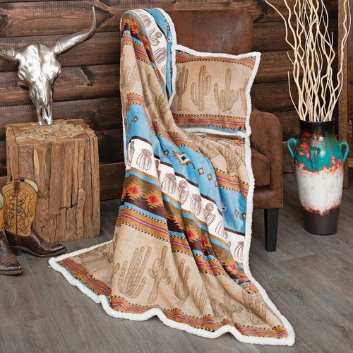 Cactus Horizon Sherpa Throw