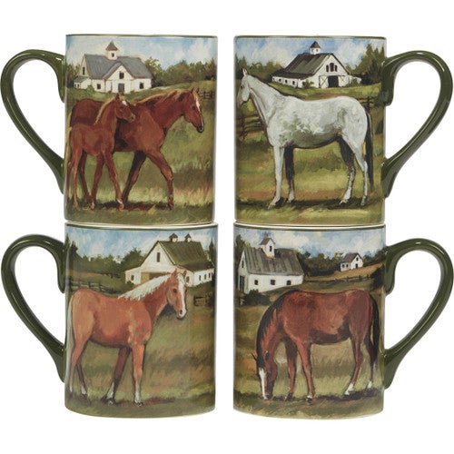 Horse Farm Mugs - Set of 4