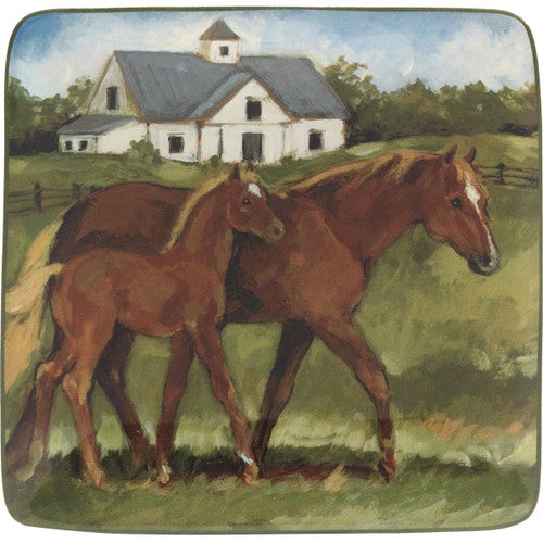 Horse Farm Canape Plates - Set of 4