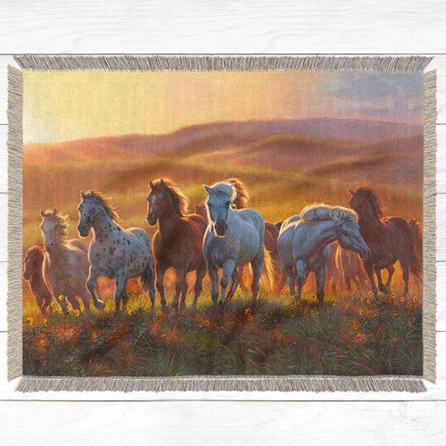 Sunset Fields Throw Blanket - Large
