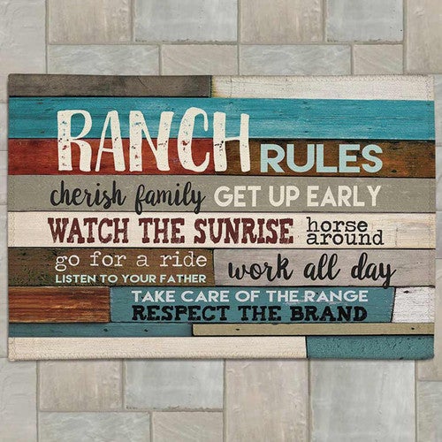 Southwest Ranch Rules Outdoor Rug - 4 x 6