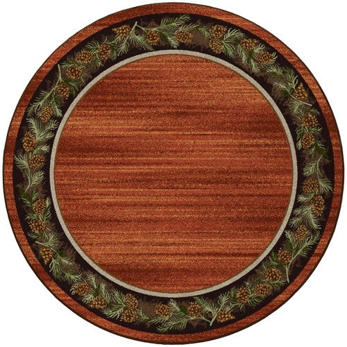 Pine Grove Rust Rug - 8 Ft. Round