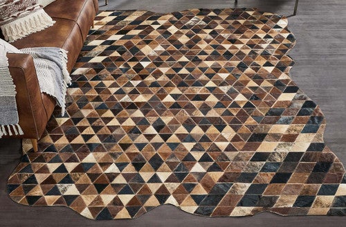 Cowhide Mosaic Rug - Brown - 5 x 9 - OUT OF STOCK UNTIL 06/25/2025