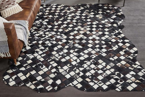 Cowhide Mosaic Rug - Black - 2 x 3
