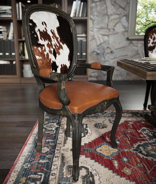 Cowhide Accent Dining Chair w/Arms
