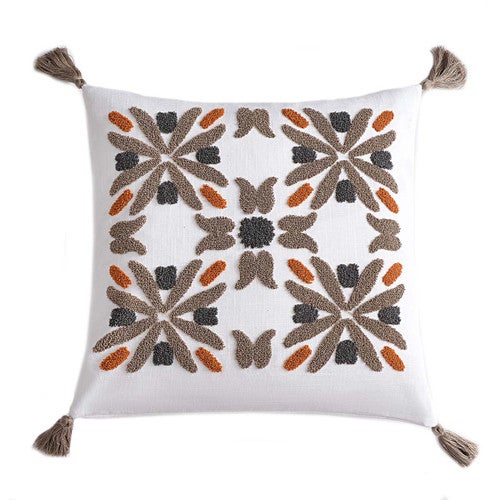 Floral Crewel Pillow