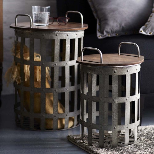 Rustic Fusion Side Tables - Set of 2