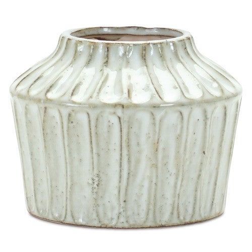 Etched Terracotta Garden Vase - Short