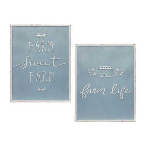 Farmhouse Metal Signs - Set of 2