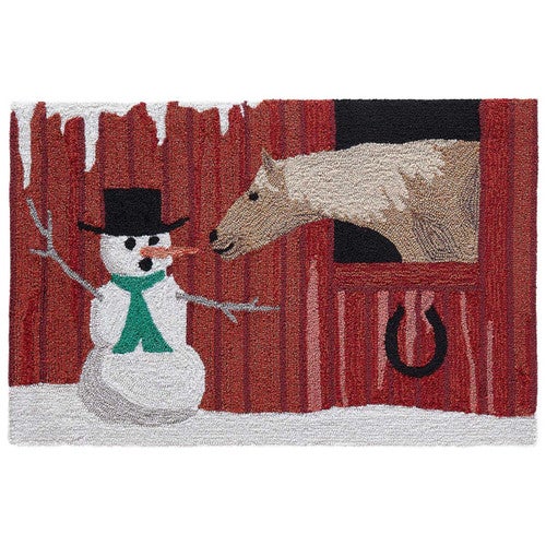Curious Farm Snowman Indoor/Outdoor Rug Collection