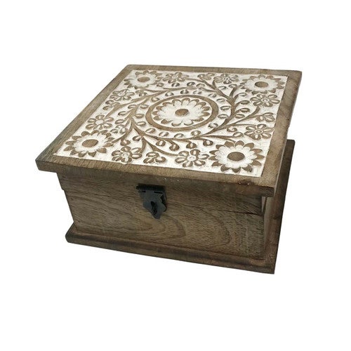 Etched Flower Table Box