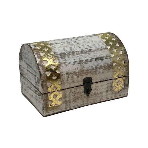 Golden Lattice Wood Chest