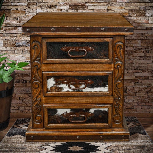 Brindle Leather Nightstand