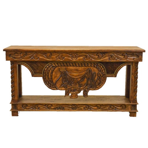 Cowhide Saddlehorn Console