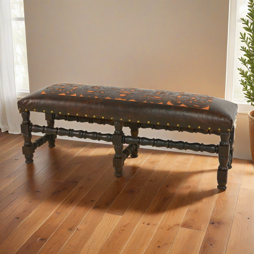 Pueblo Leather Bench
