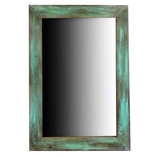 Turquoise Barnwood Mirror
