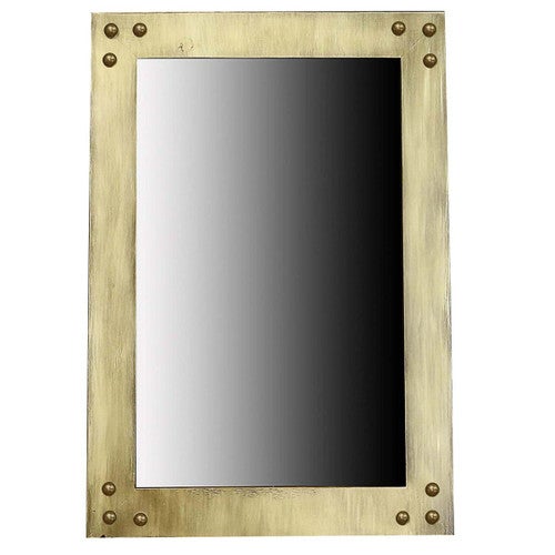 Gray Rustic Nailhead Mirror
