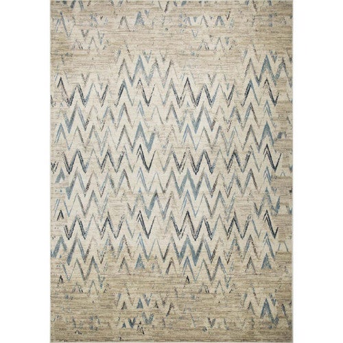 Ivory & Blue Chevron Rug Collection