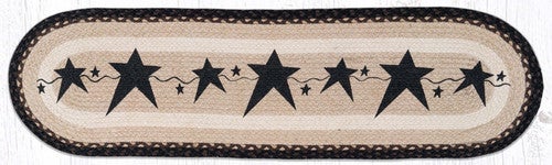 Black Primitive Oval Table Runner
