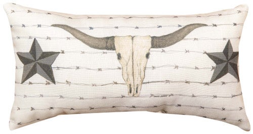 Bull Skull & Stars Pillow