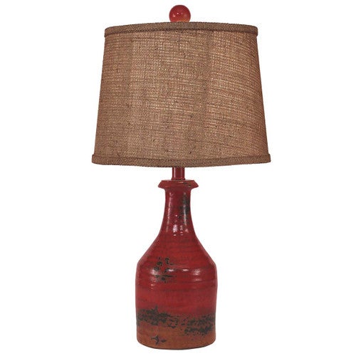 Rustic Crimson Table Lamp