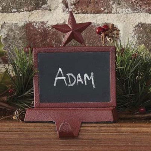 Red Star with Chalkboard Stocking Hanger