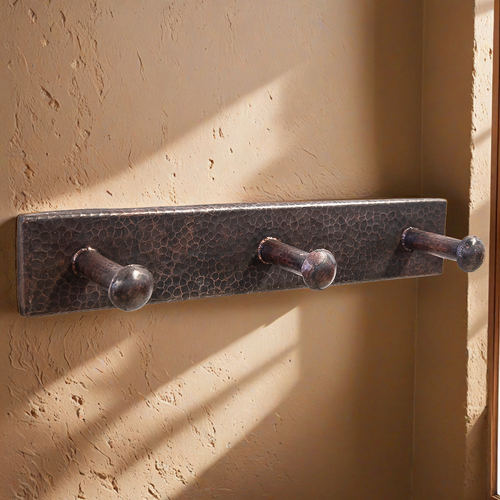 Hammered Copper Coat Rack