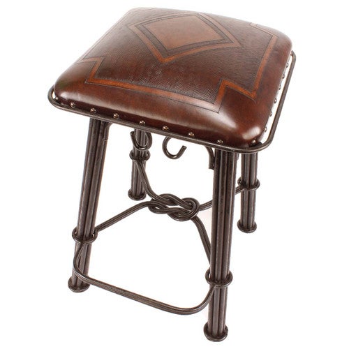 Antique Brown Diamondback Counter Stool