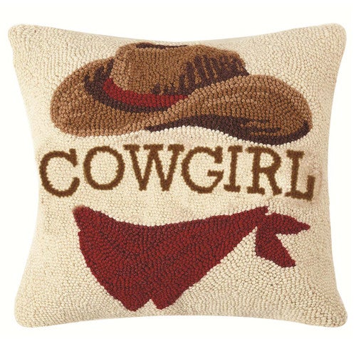 Cowgirl Hooked Pillow