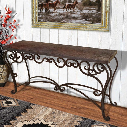 Laredo Copper Sofa Table - 72 Inch