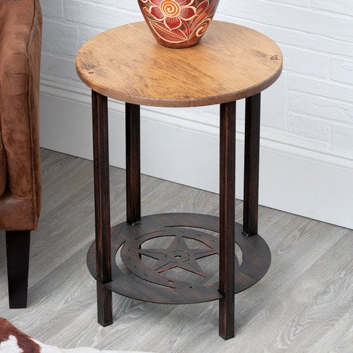 Horseshoe & Star Round End Table