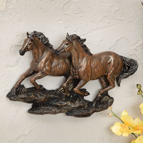 Running Horses Wall Sculpture - SALE