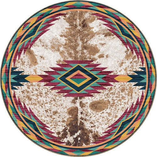 Rhinestone Cowhide Rug - 8 Ft. Round