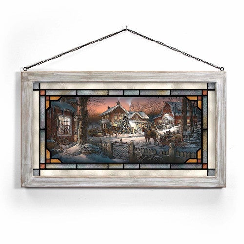 Hometown Christmas Stained Glass Art