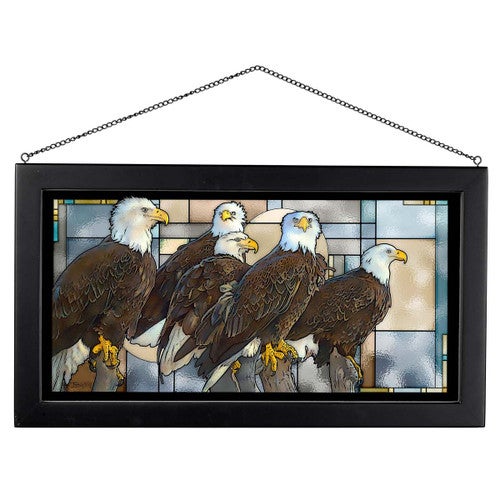 Eagle Profiles Stained Glass Art