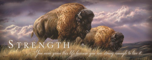 Powerful Buffalo Wood Sign