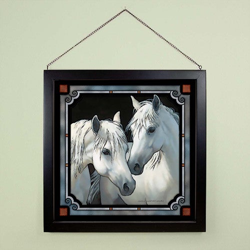 White Beauties Stained Glass Art