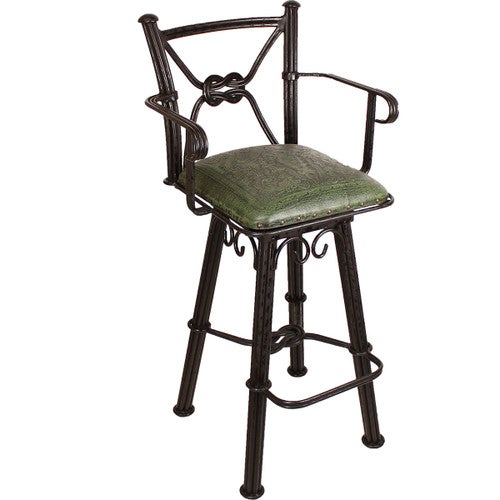 Coronado Swivel Barstool w/Arms - Colonial Sage Green