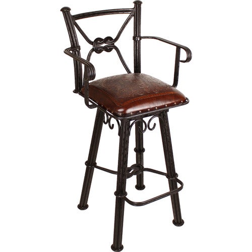 Coronado Swivel Barstool w/Arms - Colonial Antique Brown