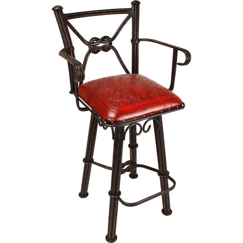 Coronado Swivel Barstool w/Arms - Colonial Red